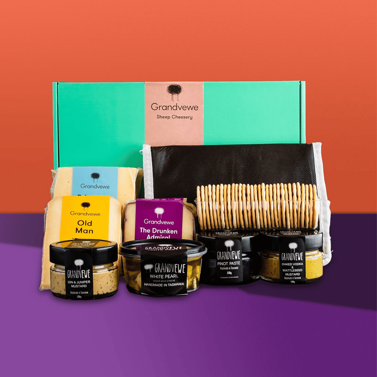Gourmet cheese and crackers gift box, perfect for any occasion.