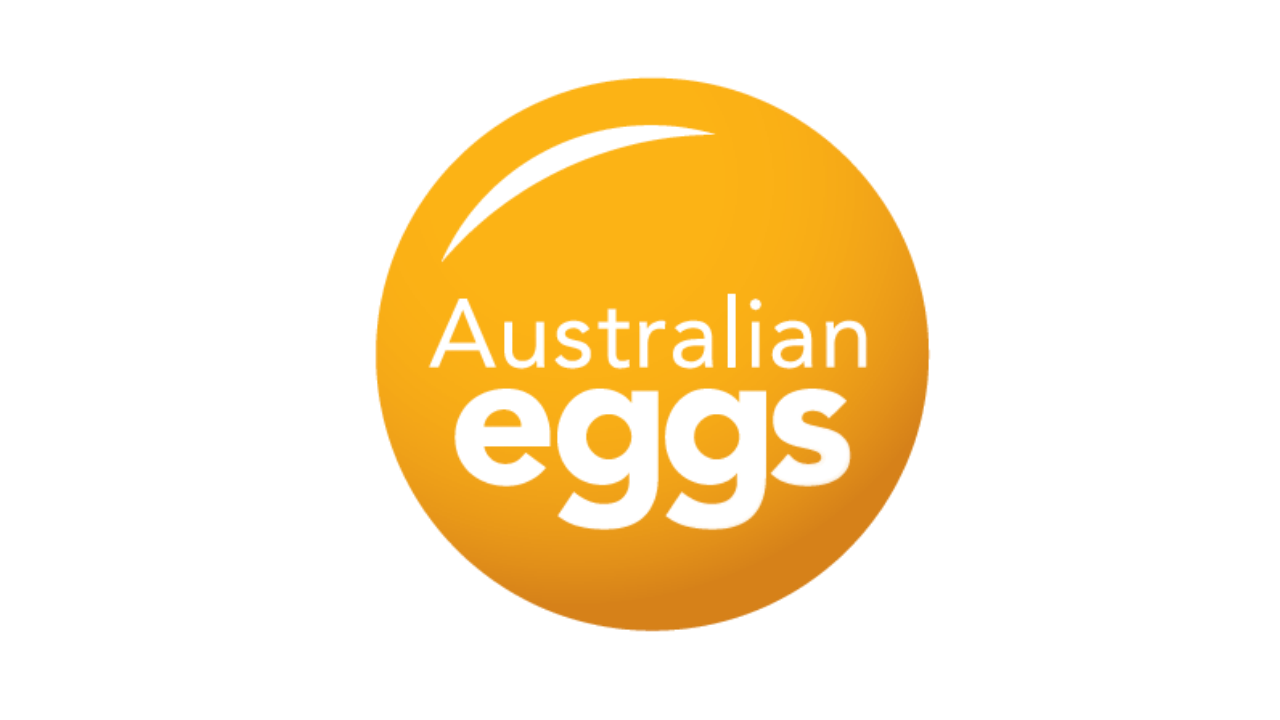 Australian Eggs logo featuring the brand name with a stylised egg design.