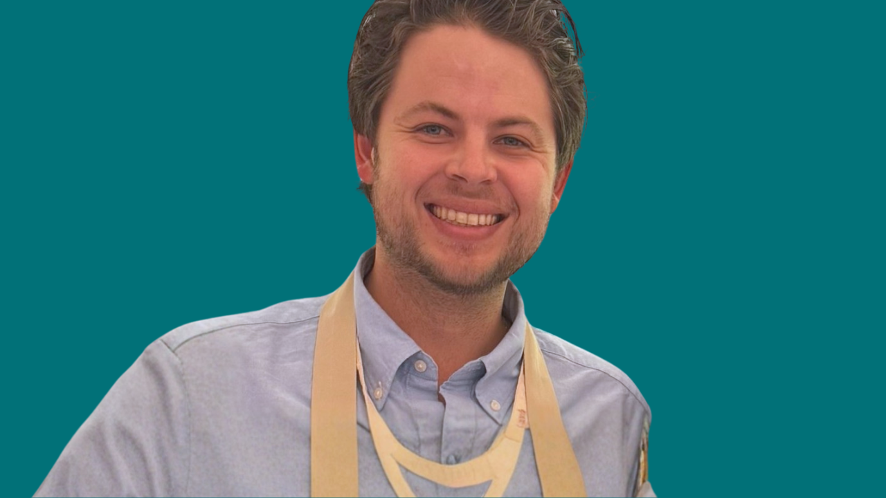 Anton Goss, presenter at the Dilmah Tea School, smiling during the Good Food & Wine Show