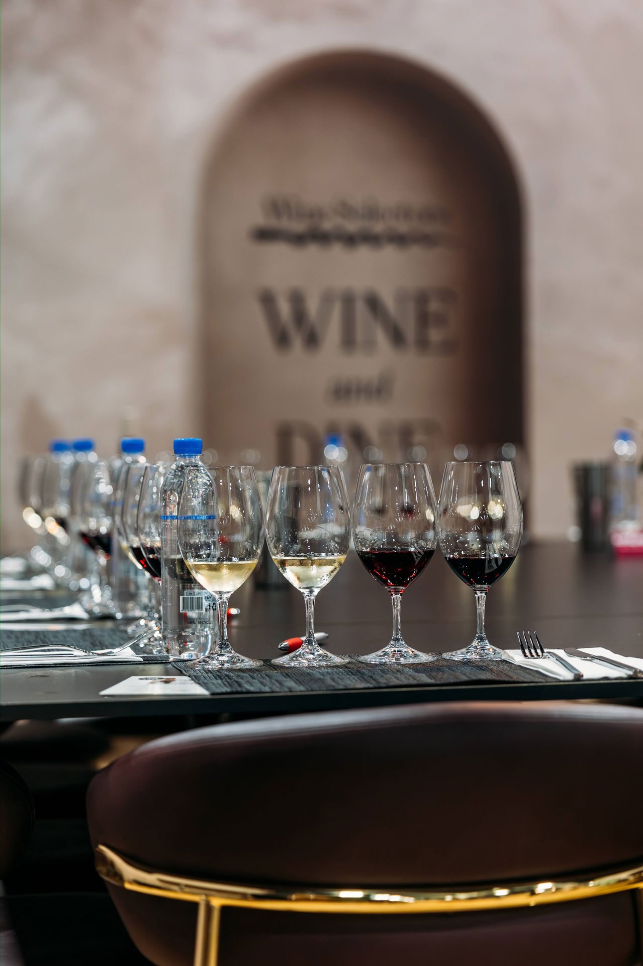 A BBQ tasting plate paired with four wines during a Wine Selectors guided tasting.