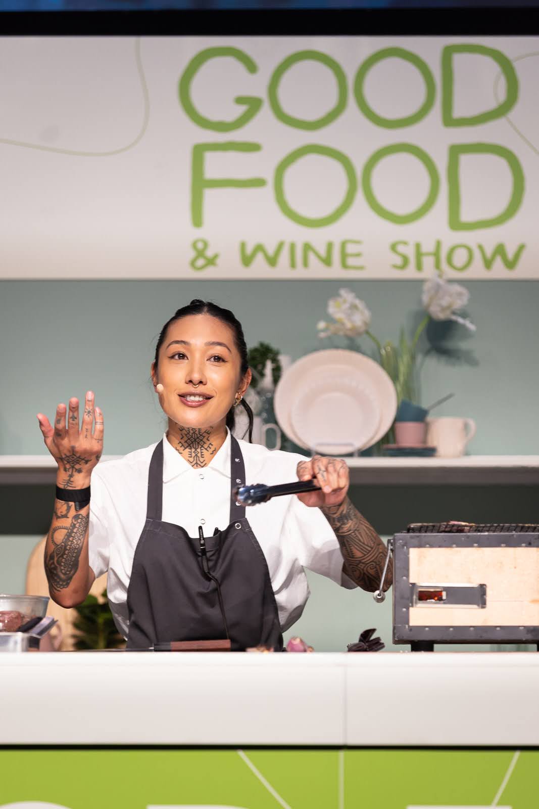 Nat Thaipun live cooking at the good food and wine show