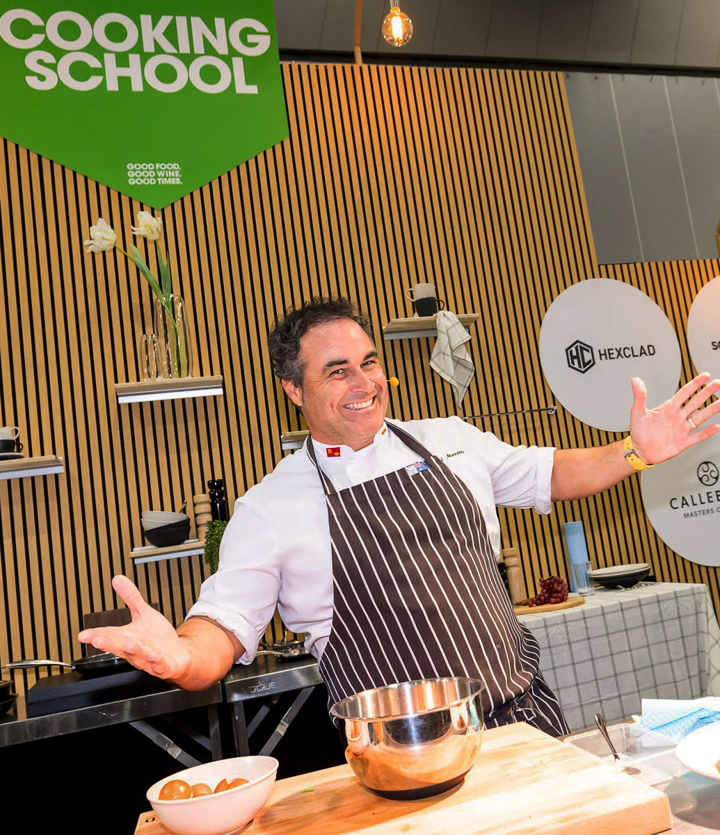 cooking school at the good food and wine show with Miguel Maestre