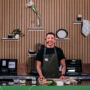 Chef Brendan Pang showcases techniques with a smile on the main stage at the Good Food & Wine Show.