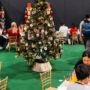 Kids and Parents at the Good Food & Wine Show christmas Edition enjoying wine tasting