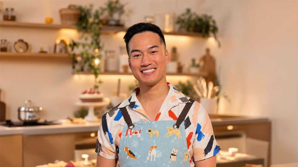 Branden Khou at the cooking school at the good food and wine show