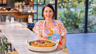 Pam Buchanan at the cooking at the good food and wine show